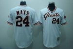 Mitchell And Ness Giants #24 Willie Mays Stitched White Throwback Jersey