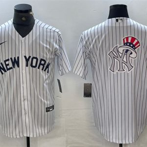 New York Yankees Team Big Logo White Cool Base Stitched Jersey
