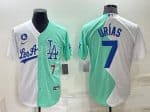 Los Angeles Dodgers #7 Julio Ur¨ªas White Green 2022 All-Star Cool Base Stitched Baseball Jersey