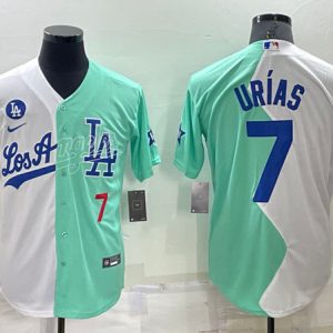 Los Angeles Dodgers #7 Julio Ur¨ªas White Green 2022 All-Star Cool Base Stitched Baseball Jersey