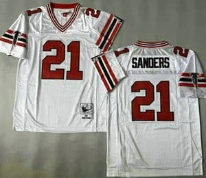 Atlanta Falcons #21 Deion Sanders White 1989 Throwback Jersey