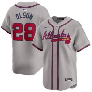 Atlanta Braves #28 Matt Olson Gray 2024 Away Limited Stitched Jersey
