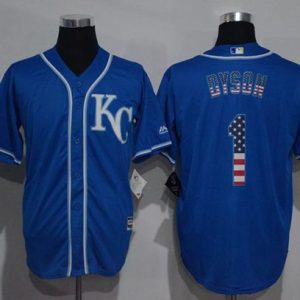Royals #1 Jarrod Dyson Blue USA Flag Fashion Stitched Jersey