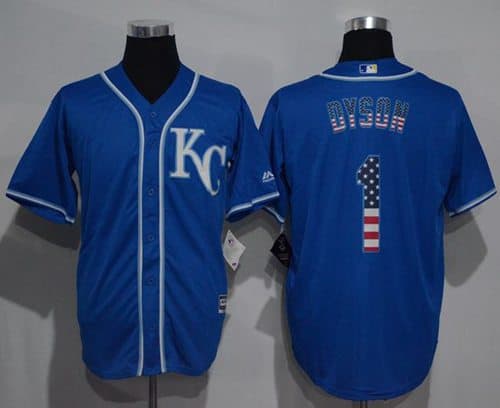 Royals #1 Jarrod Dyson Blue USA Flag Fashion Stitched Jersey