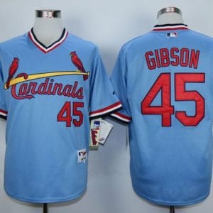 Cardinals #45 Bob Gibson Blue 1982 Turn Back The Clock Stitched Jersey
