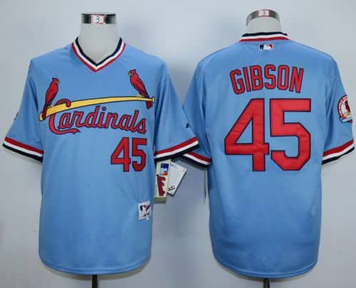 Cardinals #45 Bob Gibson Blue 1982 Turn Back The Clock Stitched Jersey