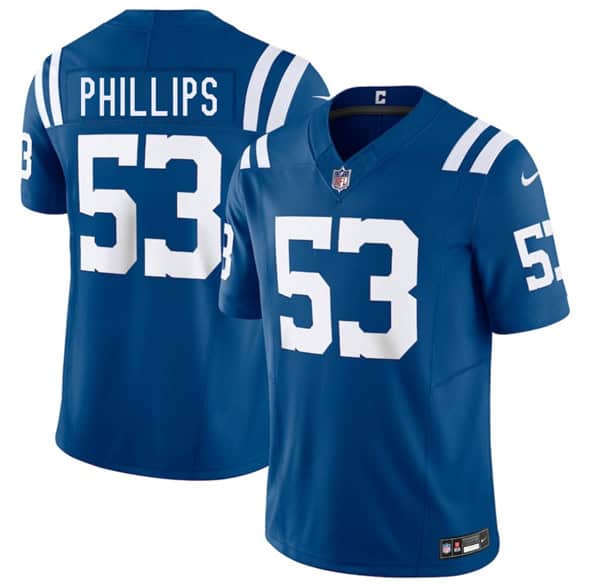 Indianapolis Colts #53 Jacob Phillips Blue 2025 F.U.S.E. Vapor Limited Stitched Jersey
