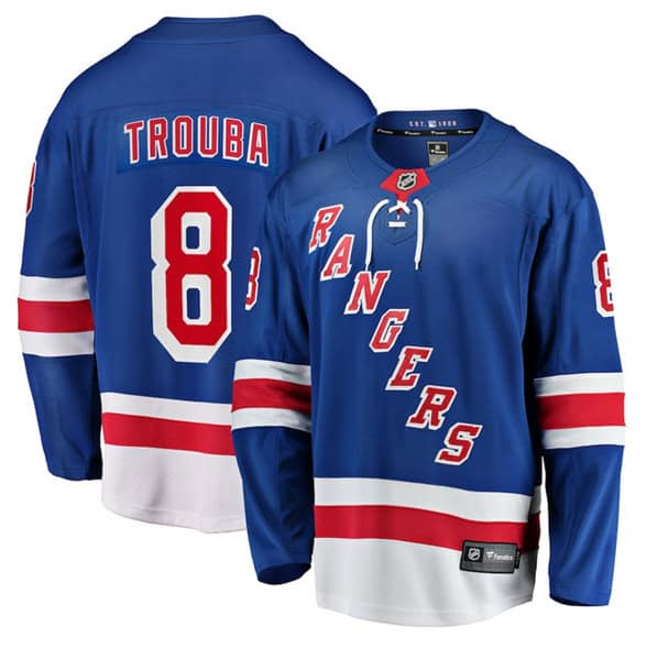 New York Rangers #8 Jacob Trouba Blue Home Stitched Jersey