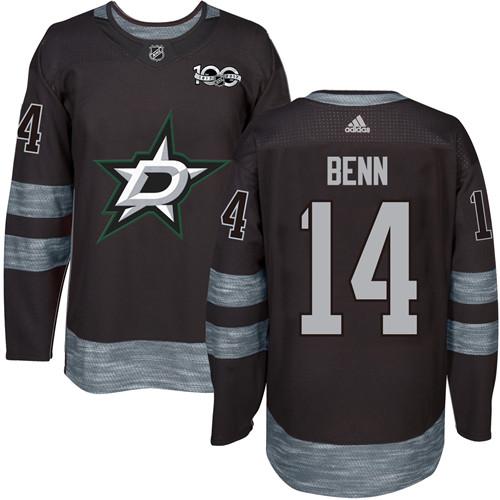 Stars #14 Jamie Benn Black 1917-2017 100th Anniversary Stitched Jersey