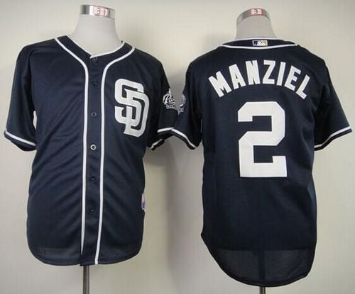 Padres #2 Johnny Manziel Navy Blue Cool Base Stitched Jersey