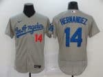 Los Angeles Dodgers #14 Kik¨¦ Hern¨¢ndez Grey Flex Base Stitched Jersey
