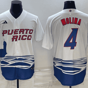 Puerto Rico #4 Yadier Molina 2023 White World Classic Stitched Jersey
