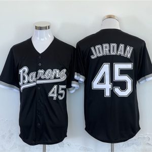 Birmingham Barons #45 Michael Jordan Black Throwback Stitched Jersey