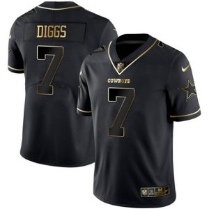 Dallas Cowboys #7 Trevon Diggs Black Golden Edition Limited Stitched Jersey