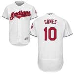 Indians #10 Yan Gomes White Flexbase Authentic Collection Stitched Jersey