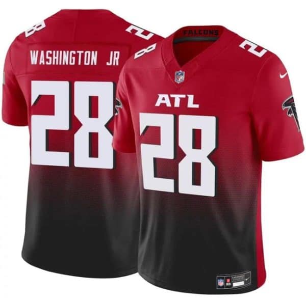 Atlanta Falcons #28 Carlos Washington Jr Red Black 2024 F.U.S.E Vapor Untouchable Limited Stitched Jersey