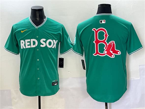 Boston Red Sox Team Big Logo Green 2025 City Connect Limited Stitched Jersey
