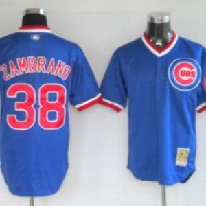 Mitchell And Ness Cubs #38 Carlos Zambrano Stitched Blue Throwback Jersey