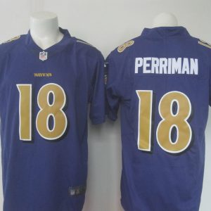 Ravens #18 Breshad Perriman Purple Limited Rush Nike Jersey