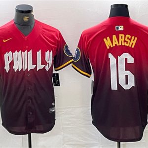 Philadelphia Phillies #16 Brandon Marsh Red 2024 City Connect Limited Stitched Jersey