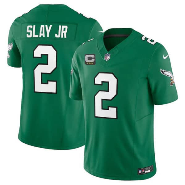 Philadelphia Eagles #2 Darius Slay JR Green 2023 F.U.S.E. With C Patch Vapor Untouchable Stitched Jersey