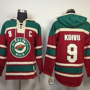Wild #9 Mikko Koivu Red Sawyer Hooded Sweatshirt Stitched Jersey