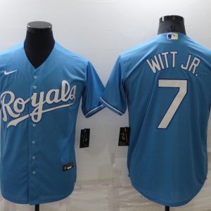 Kansas City Royals #7 Bobby Witt Jr. Light Blue Cool Base Stitched Jersey