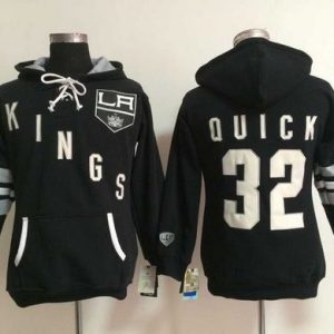 Los Angeles Kings #32 Jonathan Quick Black Old Time Heidi Hoodie