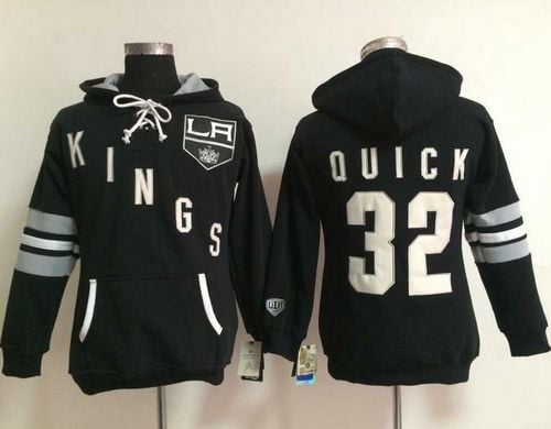 Los Angeles Kings #32 Jonathan Quick Black Old Time Heidi Hoodie