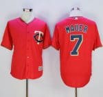 Twins #7 Joe Mauer Red New Cool Base Stitched Jersey