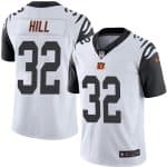 Bengals #32 Jeremy Hill White Stitched Limited Rush Nike Jersey