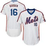 Mets #16 Dwight Gooden White(Blue Strip) Flexbase Authentic Collection Cooperstown Stitched Jersey