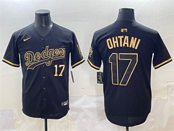 Los Angeles Dodgers #17 Shohei Ohtani Black Gold Limited Stitched Jersey