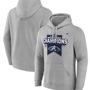 Atlanta Braves 2021 Heathered Gray World Series Champions Locker Room Big Tall Pullover Hoodie