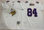 Minnesota Vikings #84 Randy Moss White Throwback Football Stitched Jersey