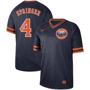 Houston Astros #4 George Springer Navy Cooperstown Collection Legend Stitched Jersey