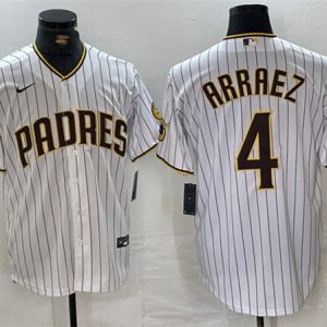 San Diego Padres #4 Luis Arraez White Cool Base Stitched Jersey