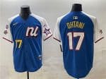 National League #17 Shohei Ohtani Blue Alternate 2025 All-Star With Patch Edition Limited Stitched Jersey
