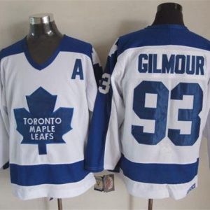 Maple Leafs #93 Doug Gilmour White Blue CCM Throwback Stitched Jersey