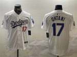 Los Angeles Dodgers #17 Shohei Ohtani White Gold 2024 World Series Home Limited Stitched Jersey