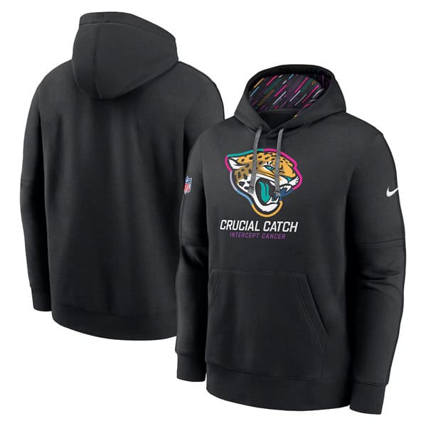 Jacksonville Jaguars Black 2024 Crucial Catch Club Pullover Hoodie