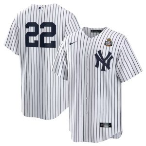 New York Yankees #22 Juan Soto White 2024 World Series Cool Base Stitched Jersey
