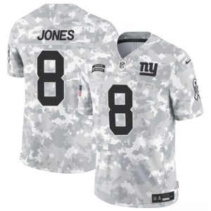 New York Giants #8 Daniel Jones 2024 F.U.S.E. Arctic Camo Salute To Service Limited Stitched Jersey
