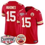 Kansas City Chiefs #15 Patrick Mahomes Red F.U.S.E. 2024 AFC West Division Champions Vapor Limited Stitched Jersey