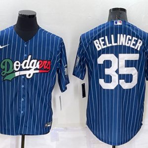 Los Angeles Dodgers #35 Cody Bellinger Navy Mexico World Series Cool Base Stitched Baseball Jersey