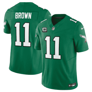 Philadelphia Eagles #11 A. J. Brown Green 2023 F.U.S.E. Vapor Untouchable With C Patch Stitched Jersey