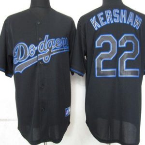 Dodgers #22 Clayton Kershaw Black Fashion Stitched Jersey