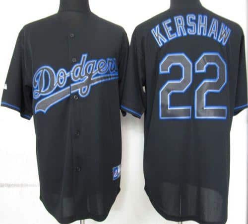 Dodgers #22 Clayton Kershaw Black Fashion Stitched Jersey