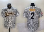Pittsburgh Steelers #2 Justin Fields 2024 Arctic Camo Salute To Service Stitched Jersey