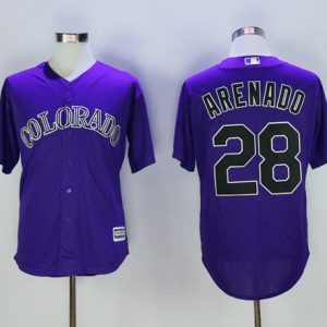 Rockies #28 Nolan Arenado Purple New Cool Base Stitched Jersey